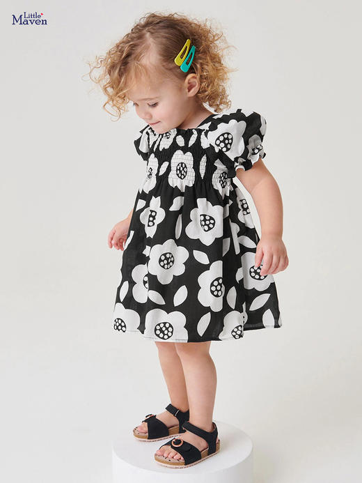 【时髦可爱 韩系奶萌风】Little maven欧美童装夏季女童连衣裙短袖纯棉儿童公主裙女孩裙子 商品图0