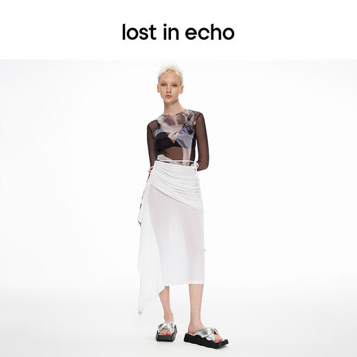 lost in echo2024春夏新品设计师品牌方头波浪底填充纽结沙发拖鞋 商品图1