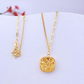 【限时克减150元】足金999 #小方糖 #小红书 (足金999字印)5G黄金调节AB链影底绕线小方糖套链(5GTL01413)（预售产品下单后不退款不退货不换货不补差价