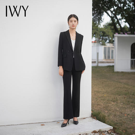 IWY/黑色休闲西服外套宽松西装套装春高级感通勤商务职场正式场合服装C13502+P33502 商品图0