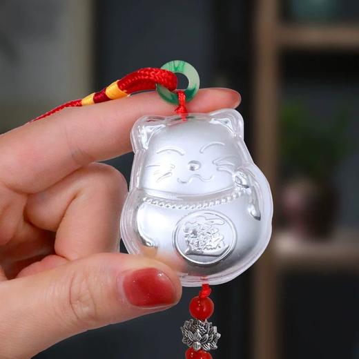 【内购会专享】足银999 高档创意 招财猫车挂礼品汽车挂件 商品图0