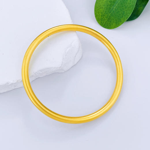 【限时克减128元】足金 无氰5D空心磨砂面光圈手镯素圈手镯(V5DSZ00001-2)（预售产品下单后不退款不退货不换货不补差价）（预售产品下单后不退款不退货不换货不补差价） 商品图1