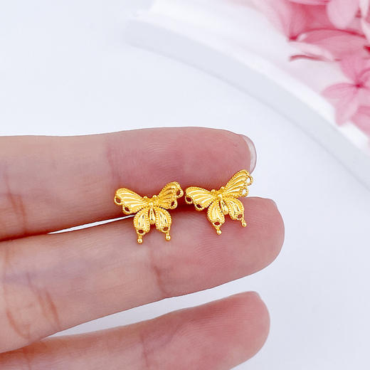 【限时克减150元】足金999 #九紫离火 #超轻 5G超轻黄金镂空缤纷蝴蝶耳钉(AG5GES00110)（预售产品下单后不退款不退货不换货不补差价） 商品图2