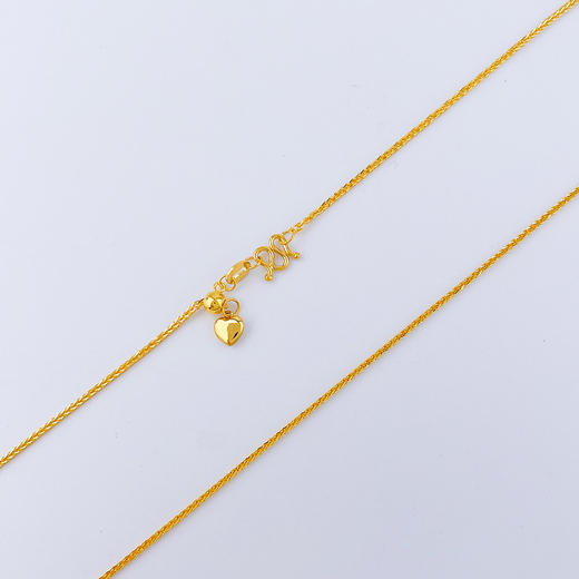 【限时克减150元】足金999 (足金999字印)5G黄金心尾款抽拉调节方肖邦链项链（尺寸50CM）(5GXL00072-07)（预售产品下单后不退款不退货不换货不补差价） 商品图0