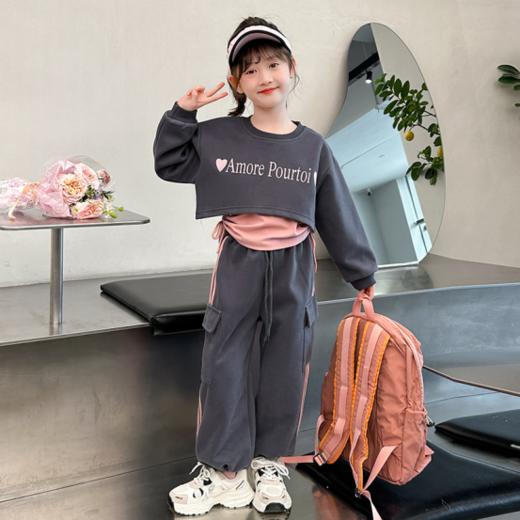 【小懒熊韩系爱心运动纯棉套装三件套】💦1、怎么穿都好看！宽松版型，🎉活动自由自在，🌸每个麻麻看了都夸的小套装！ 商品图3