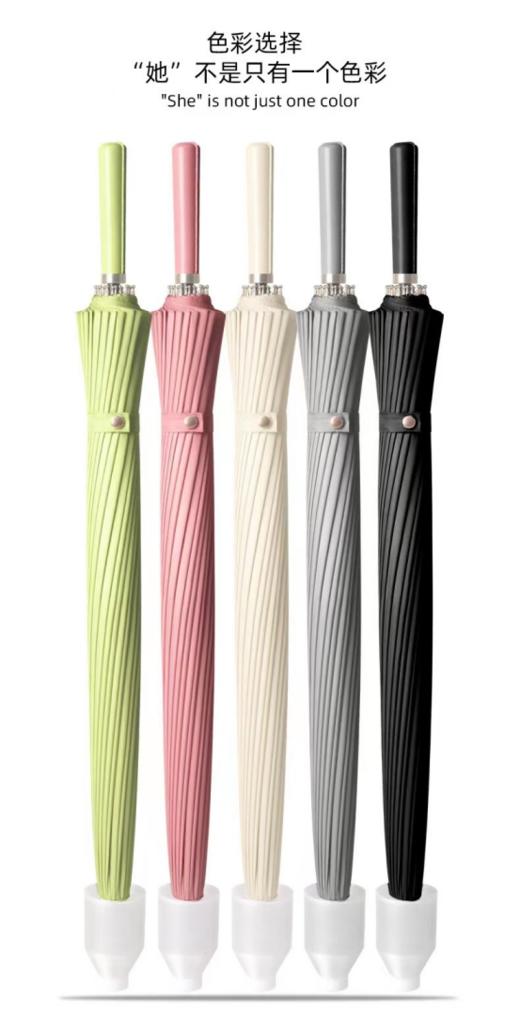 🎉【妃格莱儿 24骨直柄防水套伞】 ✔️1.24骨加固筋骨，⁢👏皮革质感手柄超绝 ✔️2.暴雨专用，🔥伞一开全车人员挡雨✔️ 3.大雨出门不湿肩，🉑️⁠高密度拒水碰击布 商品图0