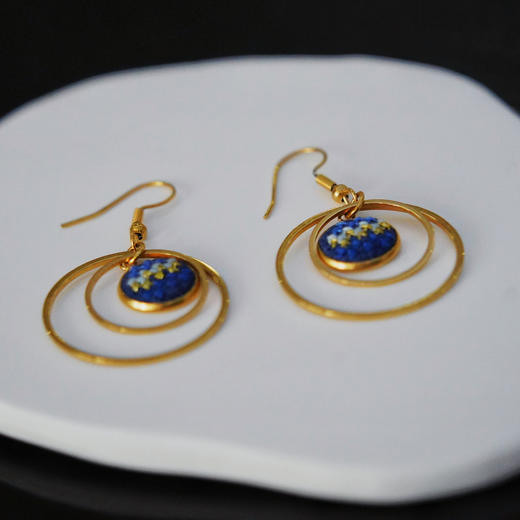 心艺手作：皇冠金“努苏姆”系列耳环 Crown Gold Nuusum Earrings in Blue/Pink/Teal 商品图10