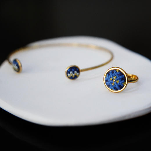 心艺手作：“努苏姆”系列戒指 Puffy Gold Ring in Blue/Amour/Teal 商品图11