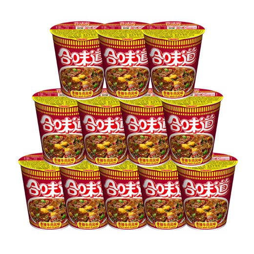 日清 方便面合味道香辣牛肉风味 76g*12杯整箱装 桶装速食泡面 商品图0