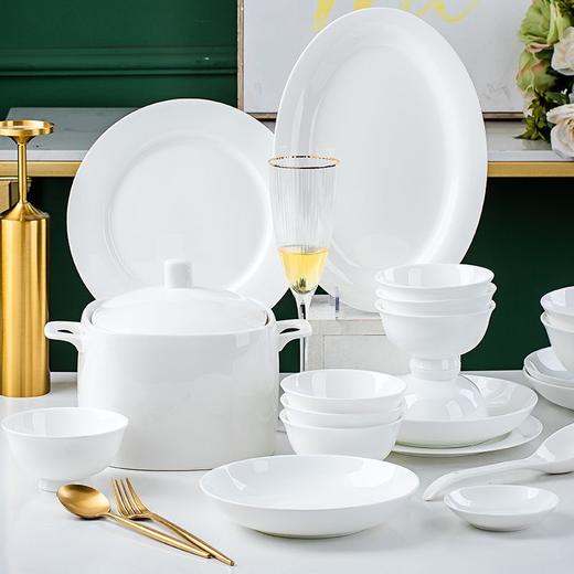 2023景德镇碗碟套装纯白釉下彩骨瓷白色高档餐具套装碗盘组合乔迁 商品图4