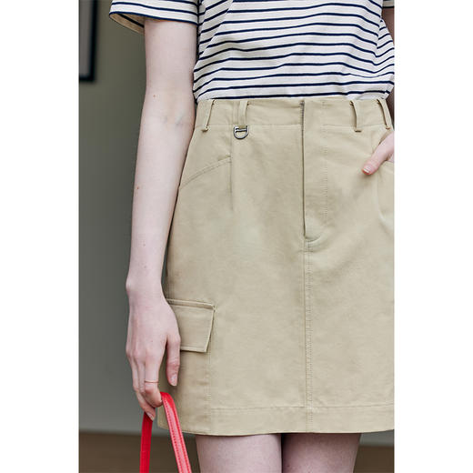 HeyDress工装半身裙女夏季高腰宽松直筒A字半裙休闲百搭显瘦裙子 商品图3