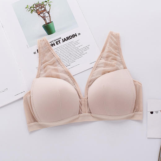 ARN-X032薄纱真丝无痕三角杯光面无钢圈内衣文胸小胸桑蚕丝聚拢薄模杯胸罩 商品图1