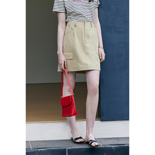 HeyDress工装半身裙女夏季高腰宽松直筒A字半裙休闲百搭显瘦裙子 商品图0
