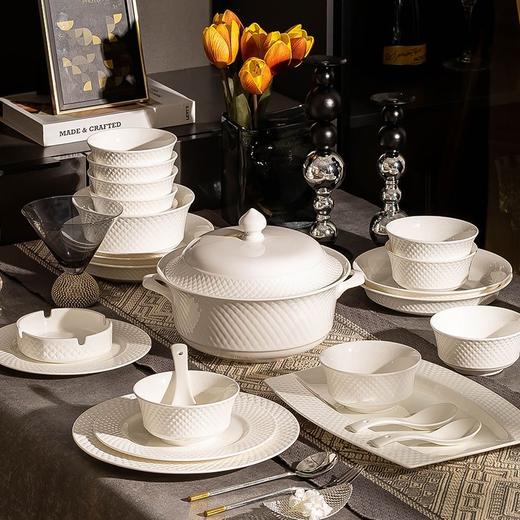 物生物碗碟套装家用纯白北欧景德镇骨瓷碗盘碗具陶瓷2023新款餐具 商品图7