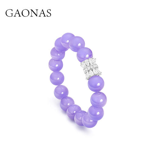 GAONAS 925银合成锆石手链 紫罗兰国风富婆紫珠手链（仿真）10390SPR 商品图2