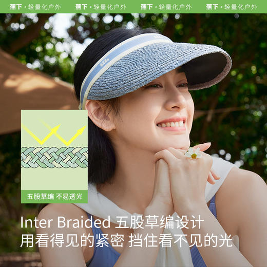 蕉下女士空顶黑胶防晒草帽BM56224 商品图4