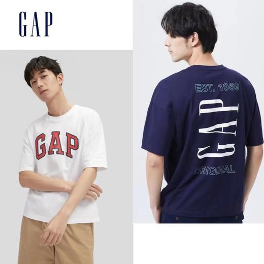 【GAP短袖】潮牌圆领短袖T恤男女夏季LOGO印花情侣款潮流休闲时尚上衣 商品图0