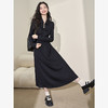 西遇新中式气质A字连衣裙新款翻领盘扣高级感小黑裙长裙V1838206 商品缩略图3