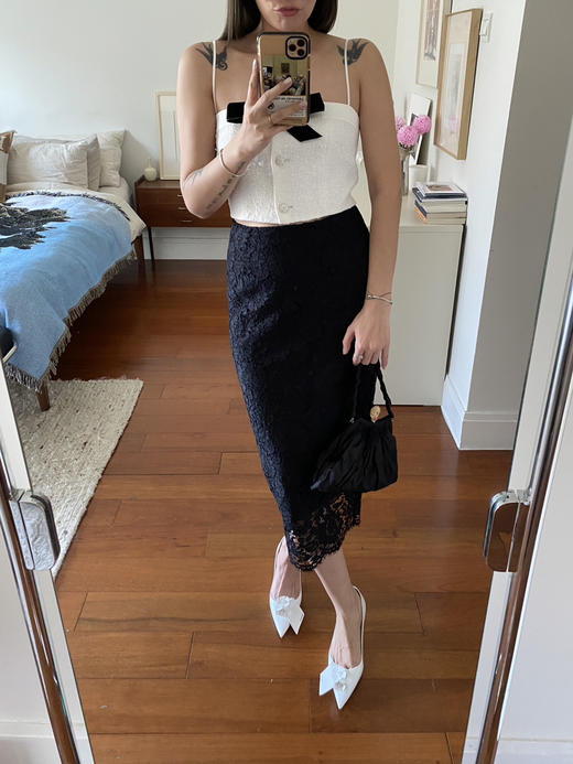 my tweed bow strap white 商品图1