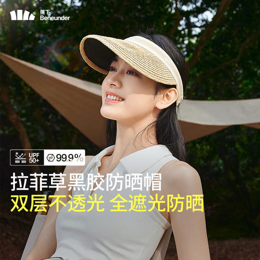 蕉下女士空顶黑胶防晒草帽BM56224 商品图1