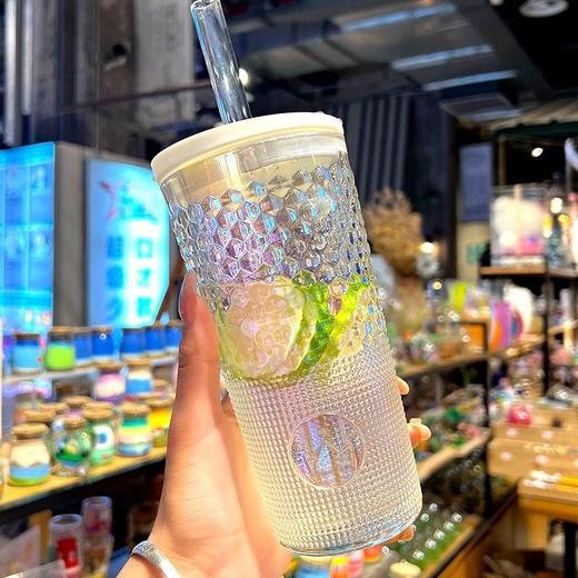高颜值女王杯礼盒装玻璃吸管杯ins风家用杯子加厚大容量喝水杯子冷饮杯 商品图1
