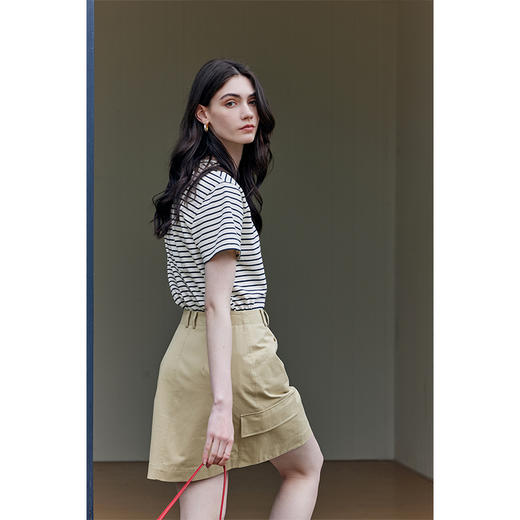 【周四精选福利】HeyDress条纹字母印花T恤女夏季圆领棉半袖宽松休闲百搭短袖上衣 商品图3