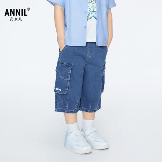 男童莱卡牛仔七分裤裤子夏季新款安奈儿童装实体店同款XB426565 商品图1