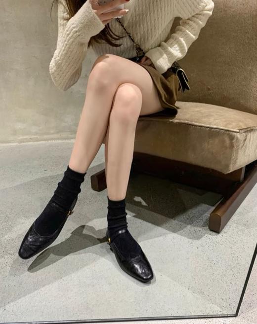 新款The Row同款复古软底一字式扣带牛皮浅口平底单鞋女玛丽珍女鞋 商品图4