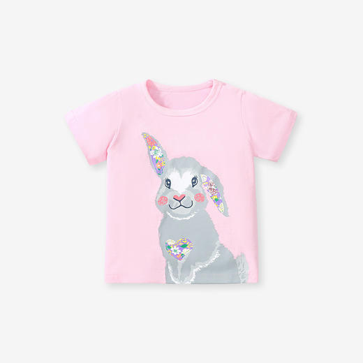 【可爱清新 舒适柔软】Little maven儿童短袖上衣夏季新款纯棉女童T恤卡通胶印圆领童T恤 商品图5