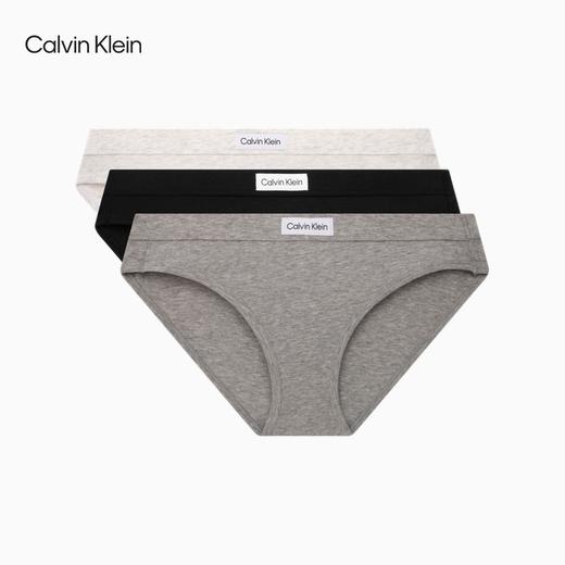 【海信嘉年华】Calvin Klein内衣ck女士三条装简约布标棉质透气性感比基尼三角内裤QP3129O 商品图2