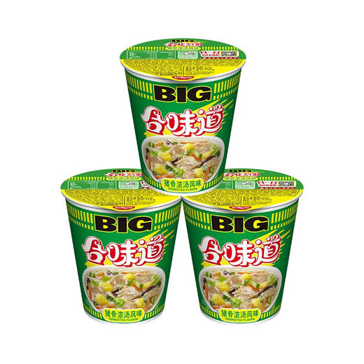 日清方便面 BIG合味道猪骨浓汤风味110g*12杯整箱装大杯日清面 商品图2