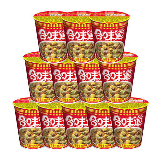 日清 方便面 合味道 五香牛肉风味77g*12杯整箱装 桶装速食泡面 商品图0