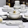 高档欧式碗碟套装家用釉下彩现代轻奢陶瓷餐具鱼盘面饭碗组合乔迁 商品缩略图5