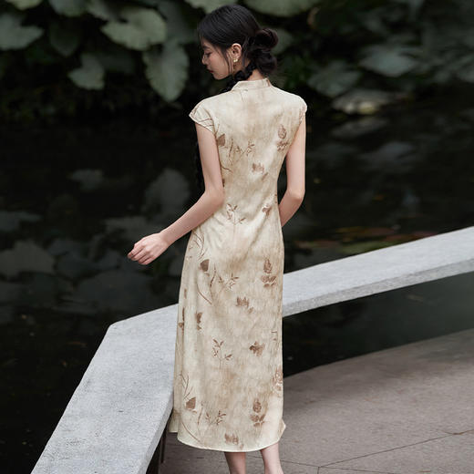 新中式国风立领旗袍无袖连衣裙女春季新款古典温婉长裙V0440187 商品图4