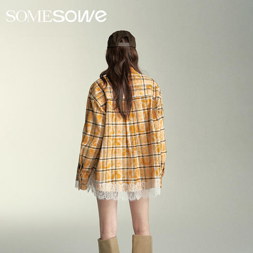 预售 | SOMESOWE 拼接蕾丝肌理感格纹衬衫-S2407030[福利品] 商品图2