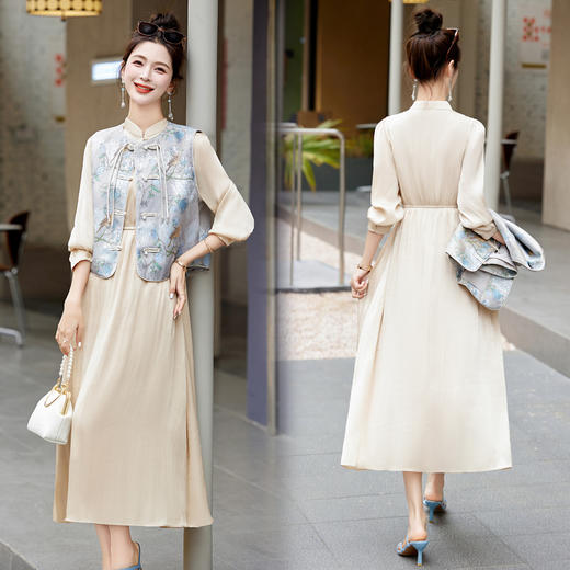 简约气质，中式盘扣马甲两件套HR-HRYZ9642 商品图2