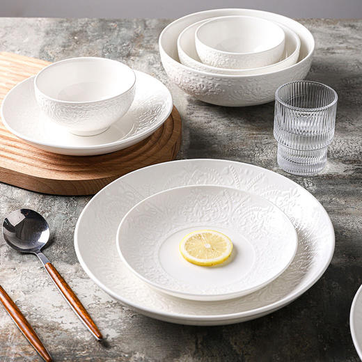 爱丽丝浮雕碗盘餐具陶瓷餐盘高级感菜盘汤碗饭碗家用深盘创意盘子 商品图7