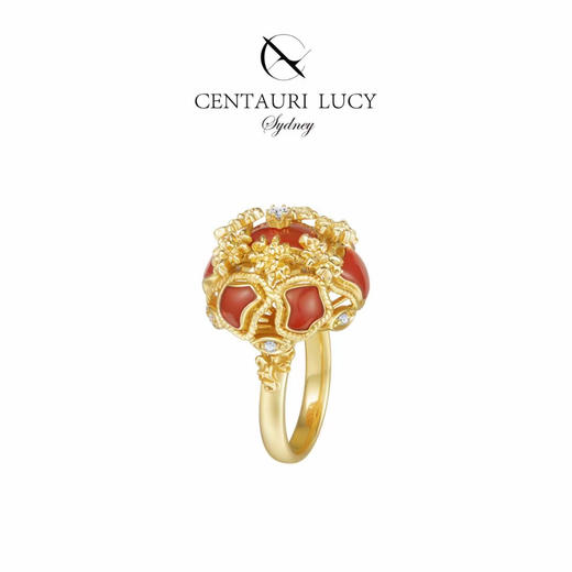 Centauri Lucy 艾克红玉髓雕花戒指 商品图4