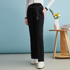 EITIE爱特爱通勤高腰显瘦直筒垂坠黑色松紧腰长裤24夏季新款B2405306 商品缩略图1