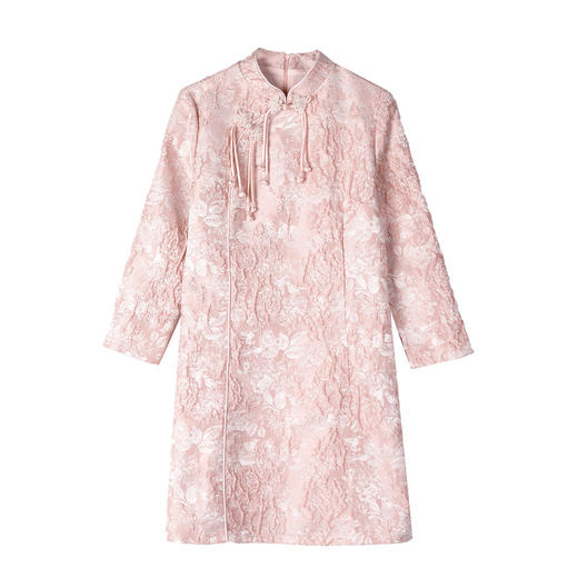 提花改良旗袍裙，新中式国风盘扣连衣裙AHM-ybb5071 商品图4