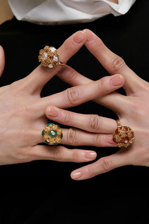 Centauri Lucy 艾克绿玉髓雕花戒指 商品图7