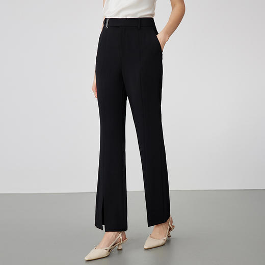EITIE爱特爱时尚职业干练通勤百搭显瘦开叉长裤女裤B2405304 商品图1