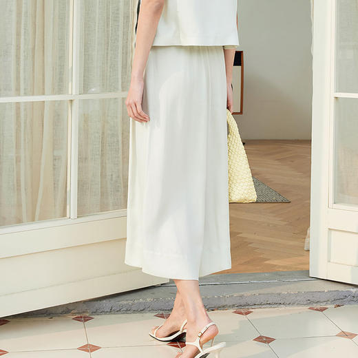 玳莎宽松八分裙裤女2024新款夏季遮跨显瘦休闲裤时尚气质阔腿裤 EB36302 商品图3