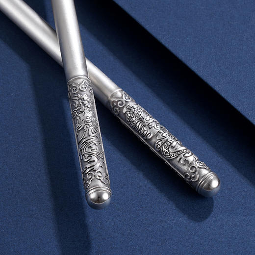 子佩集S999银【龙飞凤舞】筷子摆件【BX0460596-2】2403 商品图1