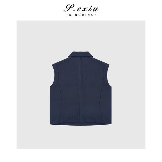 03-4潘依绣丁丁宠粉PanYiXiu/潘依绣羊毛定织工装立体剪裁通勤叠穿马甲 W-61837 商品图2