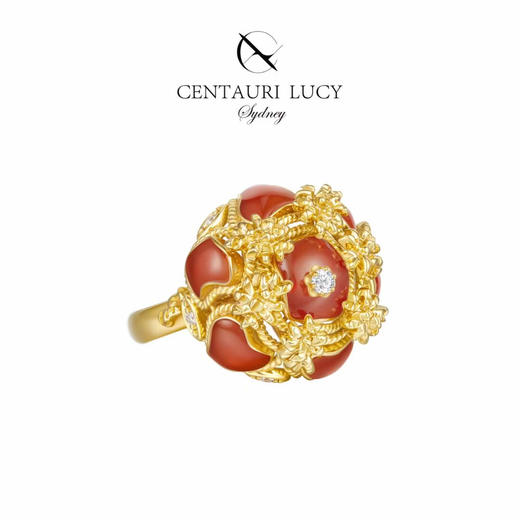 Centauri Lucy 艾克红玉髓雕花戒指 商品图2
