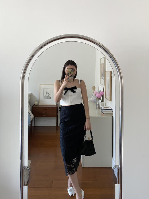 my tweed bow strap white 商品图3