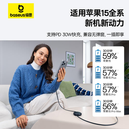 【69元3件】倍思 明镜Mini系列 随意拉伸快充数据线 Type-C to Type-C 60W 商品图5