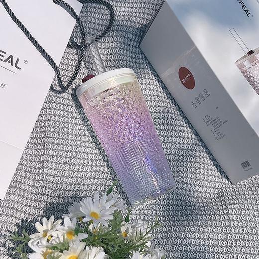 高颜值女王杯礼盒装玻璃吸管杯ins风家用杯子加厚大容量喝水杯子冷饮杯 商品图5