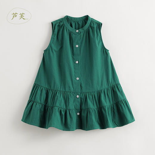 【马克珍妮 芦芙】2024夏装女童拼接荷叶边纯棉背心连衣裙240868 商品图1